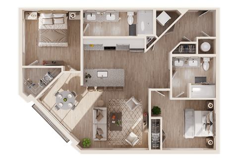 B3 - Two Bedroom / Two Bath. The Easley. Rock Hill, SC.